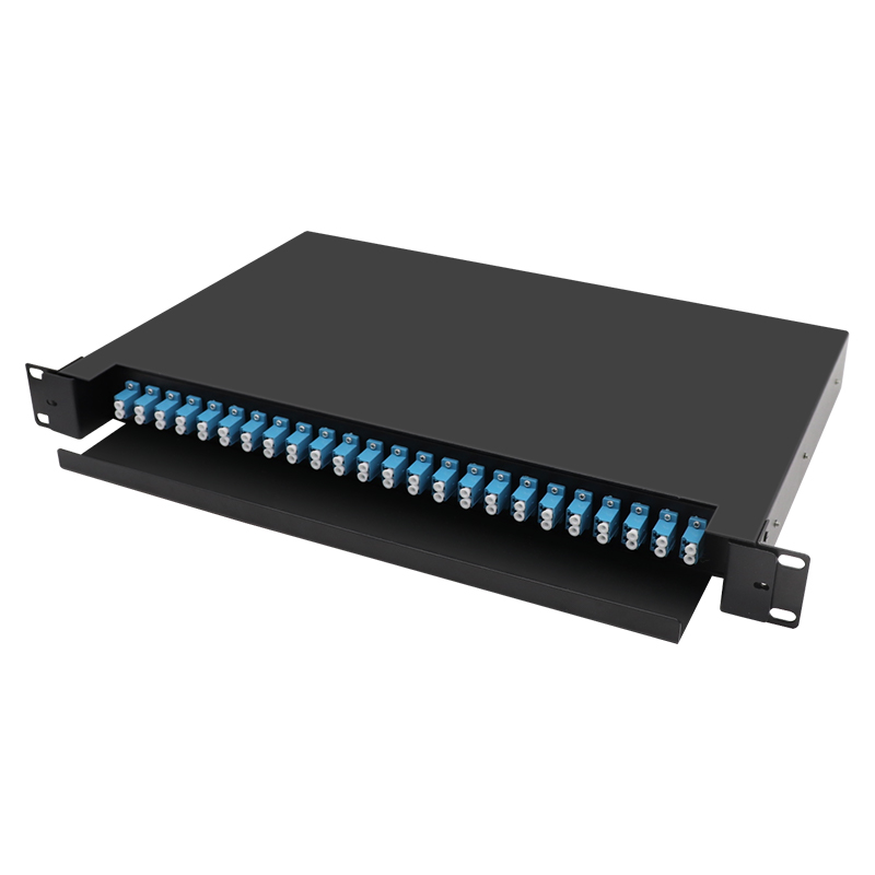 24 Port 48 kjerner LC UPC Duplex Patch Panel glidetype
